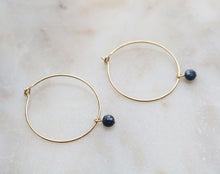 Charger l'image dans la galerie, Créoles Liza (Émeraude, Pierre de Lune, Turquoise...)