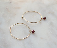 Charger l'image dans la galerie, Créoles Liza (Émeraude, Pierre de Lune, Turquoise...)