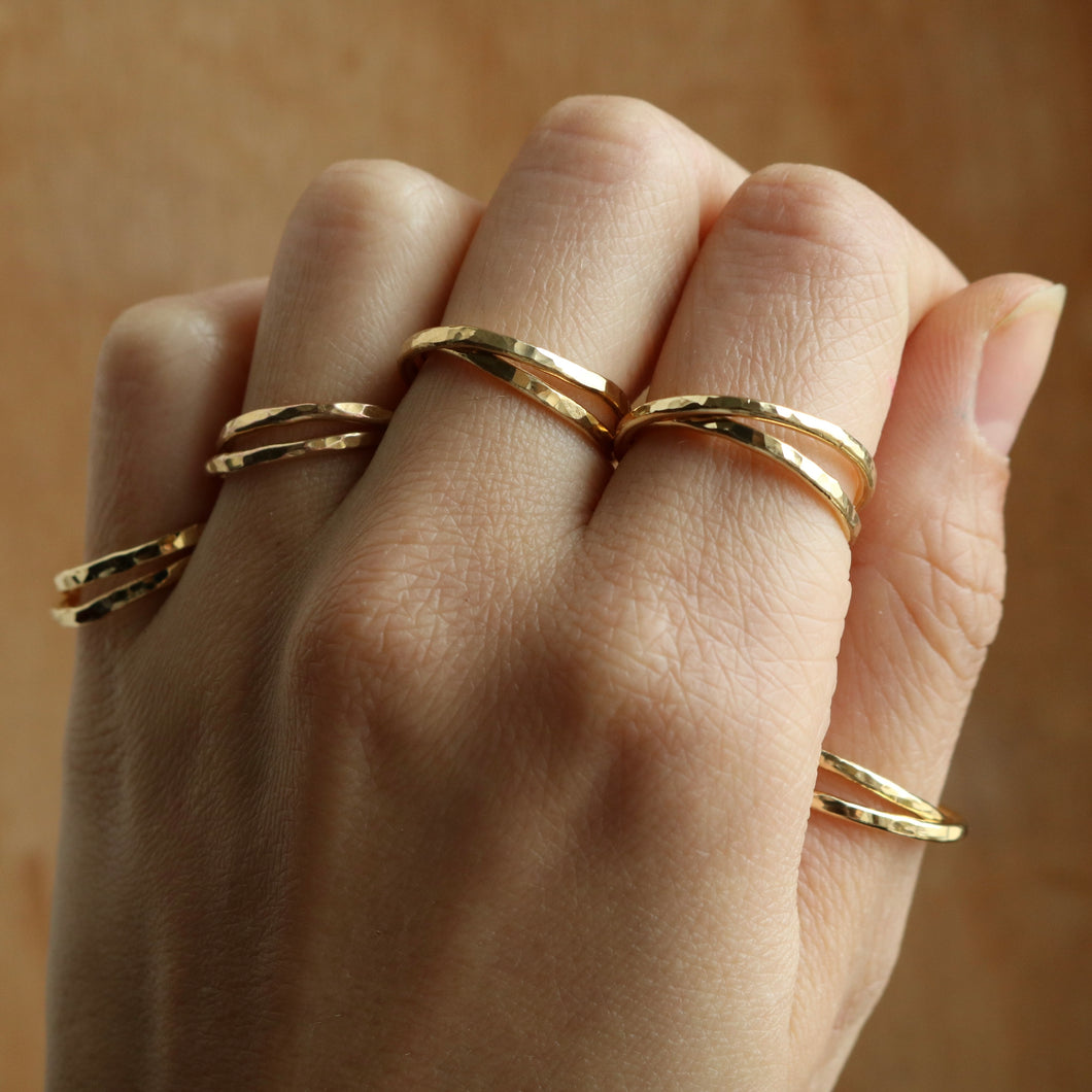 Bague Double [martelage rond]